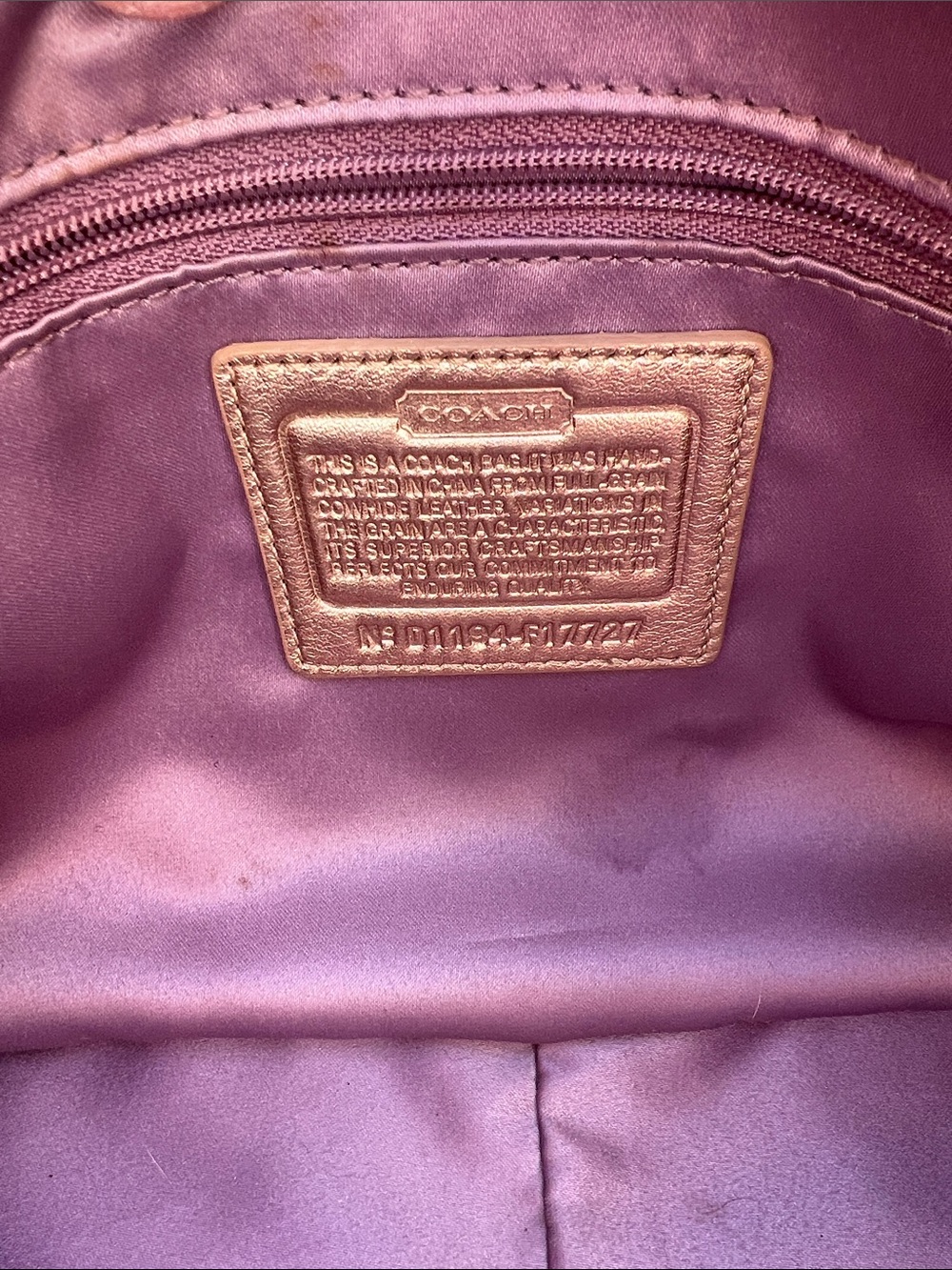 Coach Vintage Y2K East West Shoulder
Bag Metallic Rose Gold Signature Tote - Picture 11 of 17